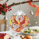 Christmas Ornament, Christmas Decoration, Stained Glass Ornament, Heirloom Keepsakes, Holiday Ornaments, Holiday Presents, Unique Xmas Gifts, Gift Exchange Ornaments, Gift Idea - Phoenix