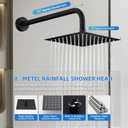 Shower Faucet Set Matte Black Shower System Knob Switch Diverter with High Pressure Handheld Spray Wall Mount 8 Inch Shower Head