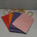qiqee 200Pcs Paper Gift Bags with Handles - 8.3"x6"x3.15" Small Party Favor Bags Multiple Uses - 16 Solid Colors