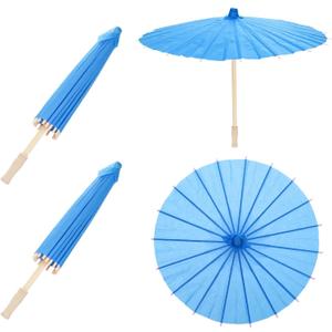 MECCANIXITY 2 Pcs Paper Umbrellas ,24" Paper Parasol Umbrella DIY Oiled Paper Painting Umbrellas for Photography Props Craft Party Wedding Decoration,Blue