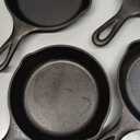 Lodge 6-1/2 Inch Cast Iron Pre-Seasoned Skillet – Signature Teardrop Handle - Use in the Oven, on the Stove, on the Grill, or Over a Campfire, Black 4 Pcs