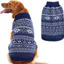 HOMIMP Dog Sweater Argyle - Warm Sweater Winter Clothes Puppy Soft Coat, Ugly Dog Sweater for Small Medium and Large Dogs, Pet Clothing Boy Girl (Blue)
