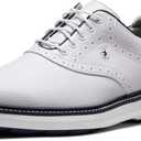 Footjoy Men's Traditions Previous Season Style Golf Shoe (9.5, White/White/Navy)