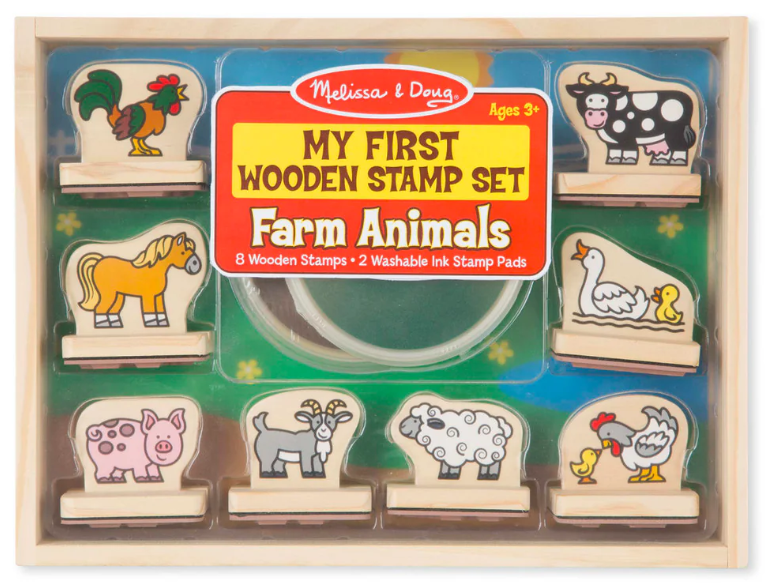 Melissa & Doug My First Wooden Stamp Set - Farm Animals