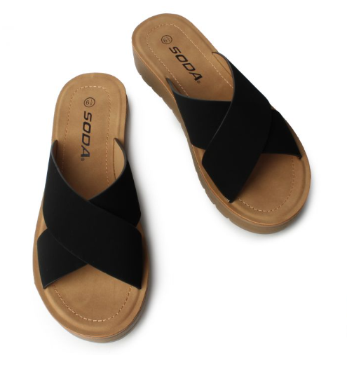soda Libby's black casual sandals 10