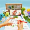 Kaaper Crochet Kit for Beginners for Adults, Learn to Dinosaur Crochet Kit, Crochet Animal Kit Starter Knitting with Step-by-Step Video (Green Dinosaur)