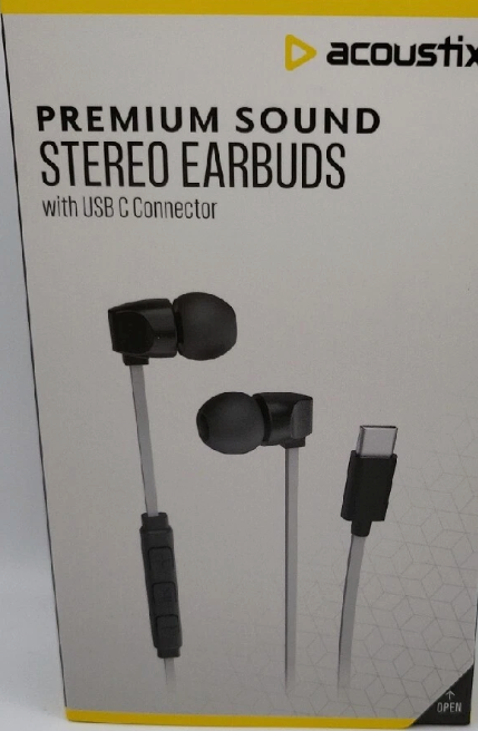 Acoustix Premium Sound Stereo Earbuds With Usb C Connector