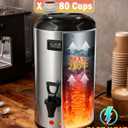Electric Insulated Beverage Dispenser With Heating 75 Cup Hot & Cold Drink Water Urn with Spigot 12 L / 3.2 Gallon Stainless Steel Hot Coffee & Tea Drink Dispenser for Catering, Juice, Milk,Silver