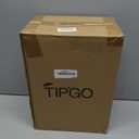 TIPGO Bathroom Trash Can with Lid, 4 Gallon / 15 Liter Small Garbage Can, Press Top Bin, Plastic Wastebasket with Pop-Up Lid for Bedroom, Living Room, Office (Black)