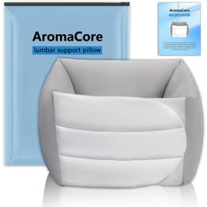 Lumbar Support Pillow,Adjustablearomacore Spinal Support,Spinal Recovery System,Sleeping Back Support for Sleep with 360 Ergonomic Design & Breathable Cotton Fabric. (XL)