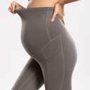 POSHDIVAH Maternity Workout Leggings with Pockets Ultra Soft Yoga Pants (S)