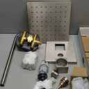 Delta Modern 14 Series Square Rain Shower System Faucet Set, Rainfall Brushed Nickel Shower Head and Handle Set, Valve Trim Kit, 10 Inch, Spotshield Stainless 342701-SP