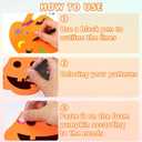 Aiofaervy 35 Pieces Halloween Foam Pumpkin Craft Kits,Foam Pumpkin with Fall Maple Leaves Rhinestone Stickers DIY Pumpkin Stickers for Halloween Thanksgiving Art Crafts Decorations