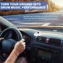 Car Cymbal Air Vent with Wooden Drum Stick Keyring, Mini Drum Crash Cymbal for Car Vent, Suitable for All Types of Vehicles, Funny Musical Cars Accessory for Drummer Music, Silver