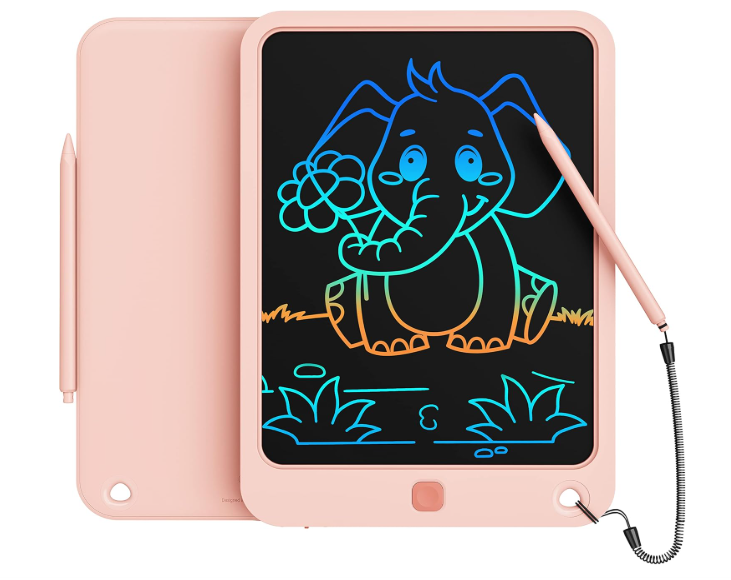 2pcs LCD Writing Tablet 10 Inch, Toys for 3 4 5 6 7 8 9 10 Year Old Boys Girls, Colorful Doodle Board Drawing Tablet, Gift for Boys Toddlers Age 3-12 Years, Memo Board, Drawing Pads with Lanyard (Pink)