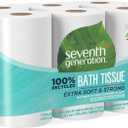 Seventh Generation Toilet Paper Recycled Bath Tissue 100% Recycled Paper 2-ply without Chlorine Bleach 12 Rolls