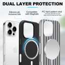 Magnetic for iPhone 14 Pro Case Cute Stripes Phone Case, Gray