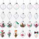 48 Pcs Christmas Fillable Ornaments Ball 3.15 Inch Clear Plastic Ornaments DIY Craft Transparent Ball for Christmas Wedding Xmas Holiday Party Tree Decor Home (Iridescent)