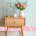 IVN Wallpaper Border Peel and Stick Decorative Wall Trim Self Adhesive Pink Marble Accent Strip for Bathroom Laundry Room Pool Area Mirror Frame Shelf Wall Edge 4x196 Inch Elegant Design