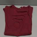 HERILIOS Women Casual Long Sleeve Tunic Tops V-Neck T Shirts Criss Cross Ribbed CasualTee Slim Fitted Fall Blouse Burgundy Size M