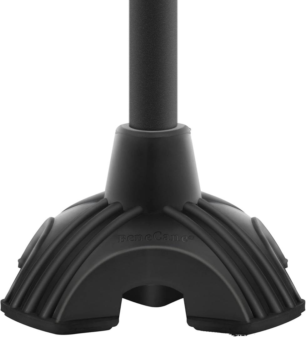 BeneCane Cane Tip - Self Standing Quad Base Replacement for Walking Cane,4 Prong Rubber Cane Foot Pad