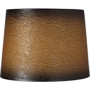 Distressed Faux Paper Large Lamp Shade (Pre-Assembled) 13" Top x 15" Bottom x 11" Slant (Spider) Replacement with Harp - Springcrest