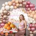 178 pcs Pumpkin Baby Shower Decorations Pink Balloons Set Fall Pumpkin Party for Girls A Sweet Little Pumpkin is On the Way Autumn Baby Shower Garland Arch Kit