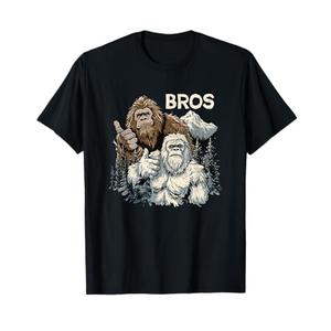 Funny Bros Bigfoot and Yeti Brothers Sasquatch Awesome Cool T-Shirt 3XL