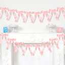2 Strings of 16PCS Pink Bow Garlands Banner Decoration,Pre-Strung Bow Themed Party Decorations for Birthday,Bachelorette Party,Bridal Shower, Wedding,Engagement,Baby Shower, Graduation Deco