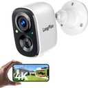 LongPlus 8MP Security Cameras Wireless Outdoor: 4K Battery Powered Security Camera, Outside Camera Support 2.4G/5GHz WiFi, 24/7 Recording, Color Night Vision, AI Motion Detection, SD/Cloud Storage