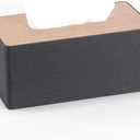 Rectangular PU Leather Tissue Box Napkin Holder for Home, Heightened Napkin Box with Leather Craftsmanship Oversized (Black)