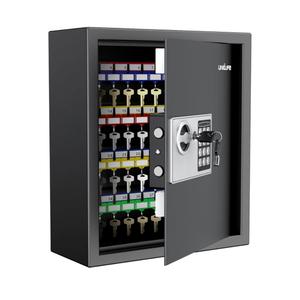 Uniclife 70 Position Key Cabinet with Combination & Key Lock Wall Mounted Security Keys Safe Key Organizer Resettable Black Digital with Keypad Lock Adjustable Racks Colorful Key Tags & Permanent Pen