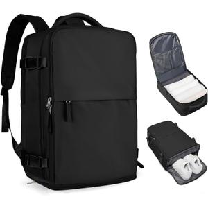 coofay Travel Backpack For Women Airline Approved Carry On Waterproof Sports Luggage Casual Daypack Small Hiking Backpack Black