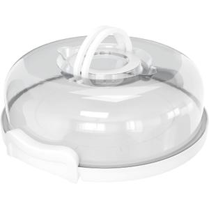 Pie, Cheesecake Carrier for up to 10 in x 4 1/2 in cake. Two Sided Fashionable Stand Doubles as Five Section Serving Tray Perfect Taker Caddie for Travel (White)