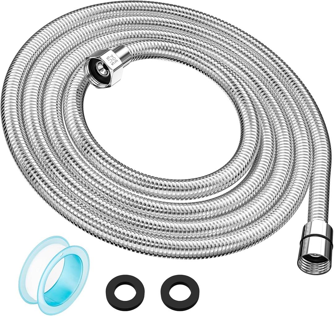 118" Shower Hose, Extra Long 304 Stainless Steel Handheld Shower Head Hose Extension/Replacement, Flexible & Durable, G1/2 Universal Insert & Nut