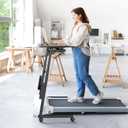 Enayplon Small Standing Desk with Wheels, Portable Treadmill Desk, Rolling Desk Adjustable Height for Laptop, Mobile Standing Table for Walking Pad, Bedside Table