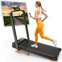 Treadmill Walking Pad with 12% Incline/Handle Bar/2 LED Display, 3.5HP Portable Treadmills for Home Small, Foldable Walking Pad Treadmill 350+lb Capacity, Smart App, 4 Adjustable Incline, RGB Light
