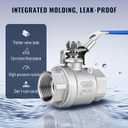 2 Pack 316 Stainless Steel 3/4 Ball Valve, NPT Female 3/4" Full Port Ball Valve Heavy Duty Shut Off Valve 1000 WOG For Water, Oil, Gas (3/4inch)