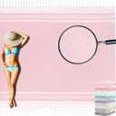 Yongoes Oversized Turkish Beach Towel Blanket Cotton Giant XL Sandproof Towels Huge Linen XXL Extra Large Big Throw Quilt Blankets for Adults Cloud Travel Camping Glamping Accessories Essentials (Extra Large 82"x88"208x224cm, Pink)