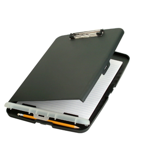 Officemate Slim Clipboard Storage Box, 10 1/2H x 14 1/2W x 1 1/4D, Charcoal/Gray (83303)