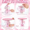 Pink 21st Birthday Cake Stand for Her 12 Inch Wood 21st Birthday Decoration Cupcake Display Holder Pink Table Centerpieces Party Supplies Champagne Wine Bottle Decor