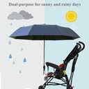 Universal Baby Parasol, Baby Stroller Sun Shade Sun Protection for Strollers, Waterproof Umbrella for Trolley Bike, Bicycle Umbrella with Holder Clip Clamp (Sky Blue)