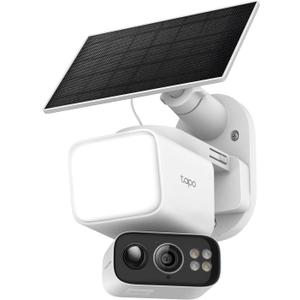 Tapo 2K Outdoor Pan/Tilt Wireless Floodlight Security Camera - Battery Power with Solar, 360 AI Motion Tracking, Person/Vehicle Detection, Subscription-Free Local Storage or Optional Cloud, C615F KIT