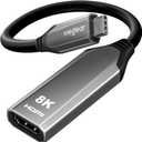 USB C to HDMI Adapter 8K@60Hz, Type C to HDMI Converter 4K@144Hz [Thunderbolt 3/4 Compatible] - Supports 48Gbps, HDR10, Dolby Vision, Adapter for iPhone 16/15, S23, Laptops, Tablets