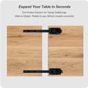 Heavy Duty Table Extension Brackets (Set of 2), 15" Steel Support Rails for DIY Dining Table Leaf, Matte Black Steel Hardware for Extending Solid Wood Dining Tables
