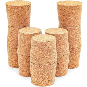 Juvale Cork Bottle Stoppers - 12-Pack, Size 22, Brown - Tapered Design for Easy Insert & Remove - Craft & DIY Projects