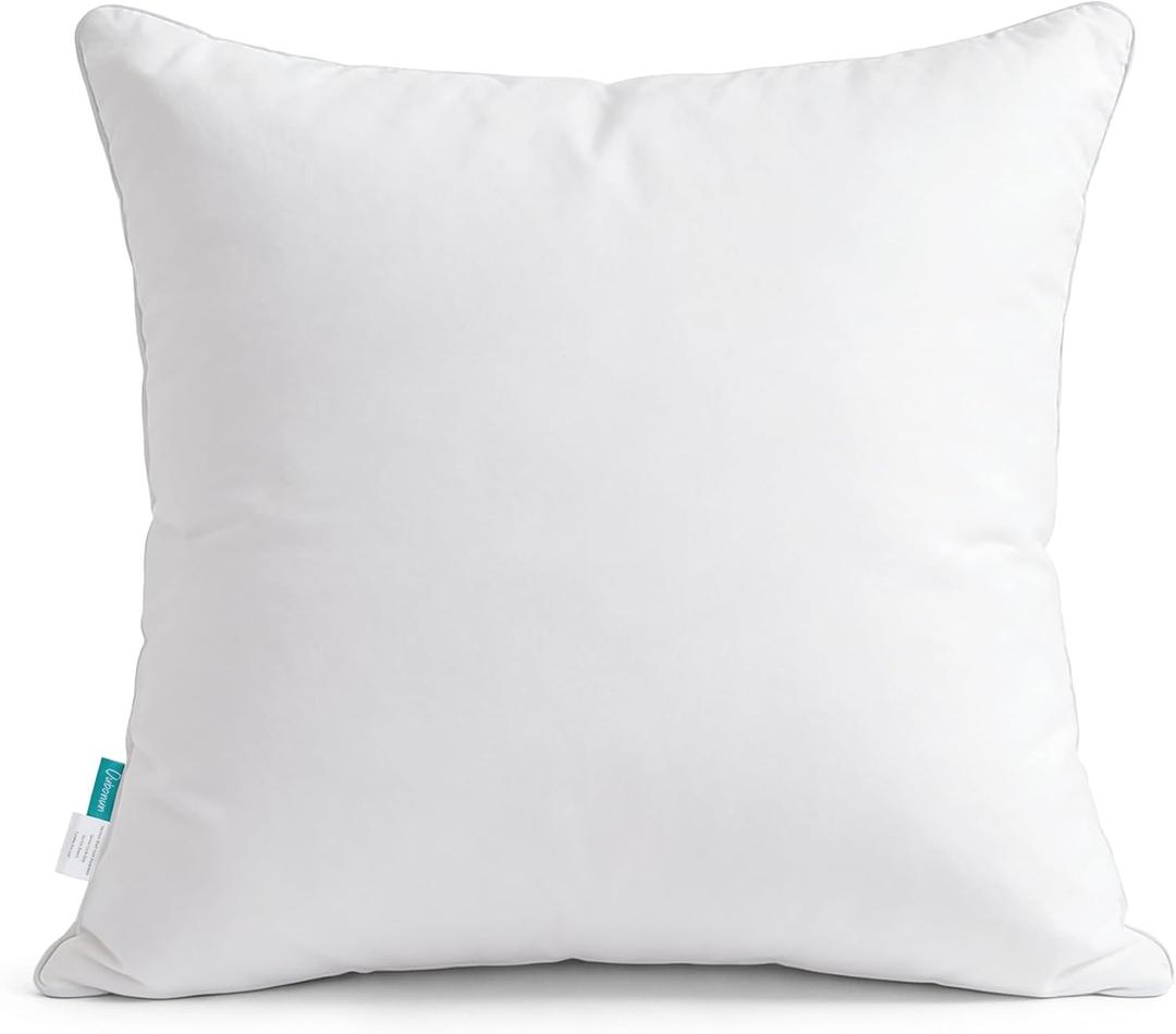 Oubonun 26"x26" Throw Pillow Insert  100% Cotton Cover, Plush and Supportive Decorative Pillow Insert, Cushion Inner for Couch, Sofa, Bed, Chair- Pack of 1