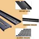 C Channel Steel Support Metal Support Bracing Hidden C Bracket for Table Top Live Edge Slab Woodworking, Black Coat Finish, 6 Holes (4 Pack, 20 Inch)