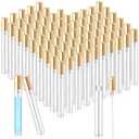 Zhehao 50 Pcs Mini Spray Bottles 10 ml Clear Glass Perfume Bottles Refillable Fine Mist Perfume Atomizer Portable Empty Sample Containers for Cleaning, Essential Oils, Travel (Gold Cap)