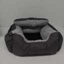 Dog Car Seat for Small Dogs,Washable Pet Booster Car Seats with Clip-On Safty Leash, Comfy Deluxe Plush Carseat with Storage Pockets, Puppy Car Travel Carrier Bed for Dogs Under 25 lbs, Grey